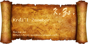 Král Zsombor névjegykártya